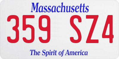 MA license plate 359SZ4