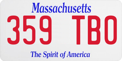 MA license plate 359TB0