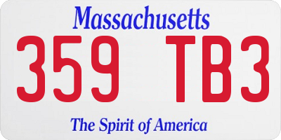 MA license plate 359TB3