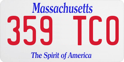 MA license plate 359TC0