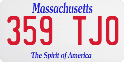 MA license plate 359TJ0