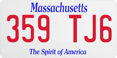 MA license plate 359TJ6
