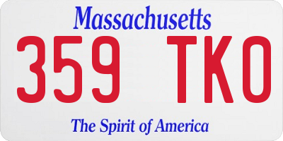 MA license plate 359TK0