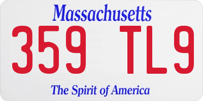 MA license plate 359TL9