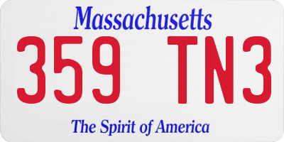MA license plate 359TN3