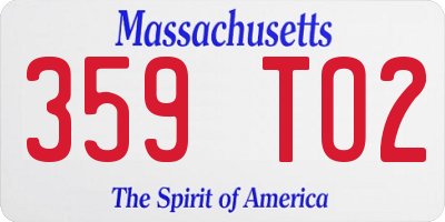MA license plate 359TO2