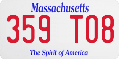 MA license plate 359TO8