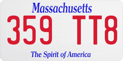 MA license plate 359TT8