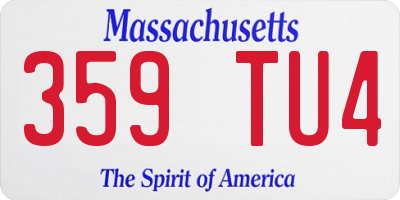 MA license plate 359TU4