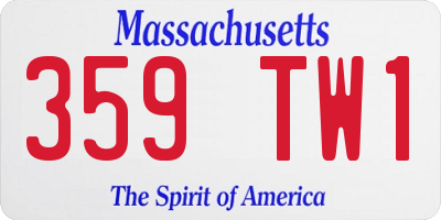 MA license plate 359TW1