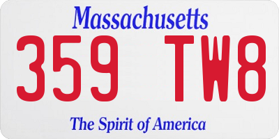 MA license plate 359TW8