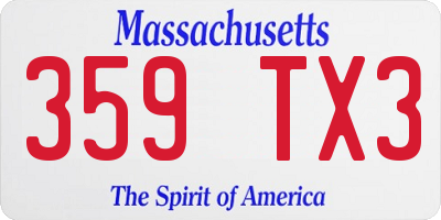 MA license plate 359TX3