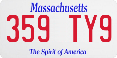 MA license plate 359TY9