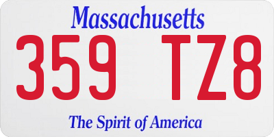 MA license plate 359TZ8