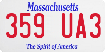 MA license plate 359UA3