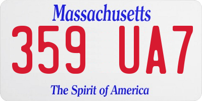 MA license plate 359UA7