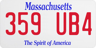 MA license plate 359UB4