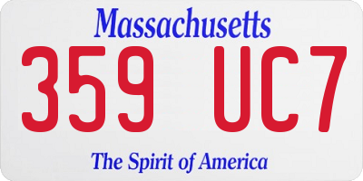 MA license plate 359UC7
