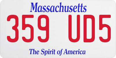 MA license plate 359UD5