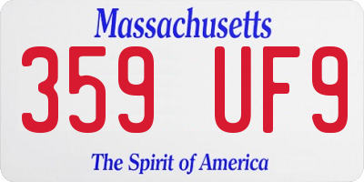MA license plate 359UF9