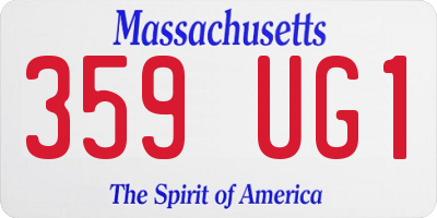 MA license plate 359UG1