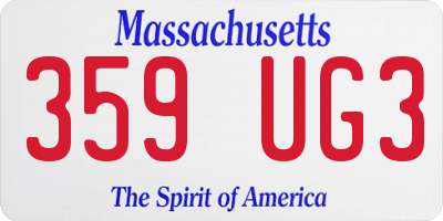 MA license plate 359UG3