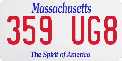 MA license plate 359UG8
