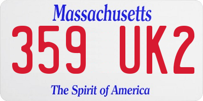 MA license plate 359UK2