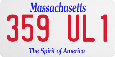 MA license plate 359UL1