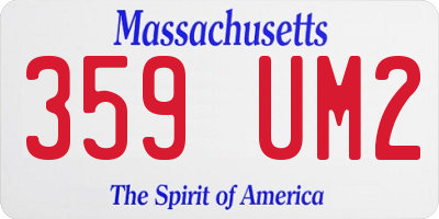 MA license plate 359UM2