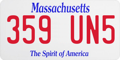 MA license plate 359UN5