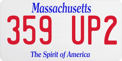MA license plate 359UP2