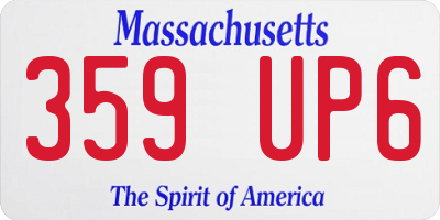 MA license plate 359UP6