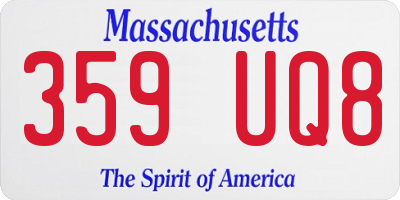 MA license plate 359UQ8