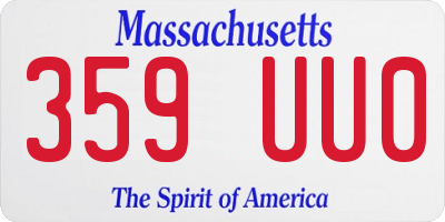 MA license plate 359UU0