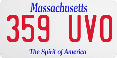 MA license plate 359UV0