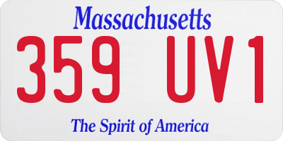 MA license plate 359UV1