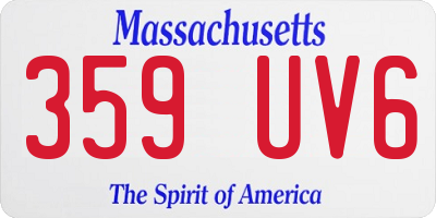 MA license plate 359UV6