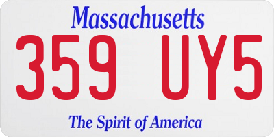 MA license plate 359UY5