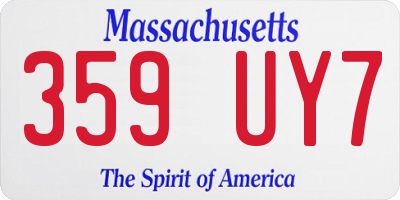 MA license plate 359UY7