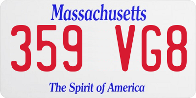 MA license plate 359VG8