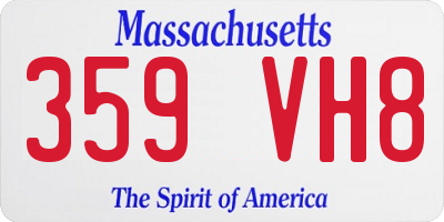 MA license plate 359VH8