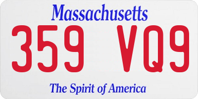 MA license plate 359VQ9