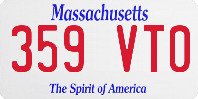 MA license plate 359VT0