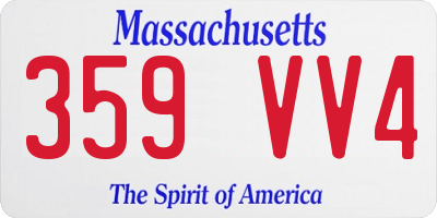 MA license plate 359VV4