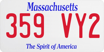 MA license plate 359VY2