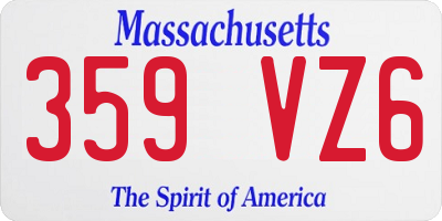 MA license plate 359VZ6