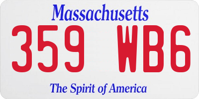 MA license plate 359WB6