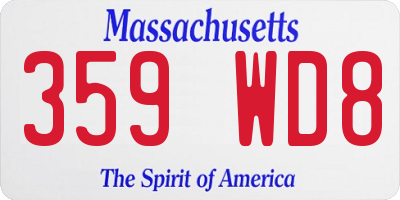 MA license plate 359WD8
