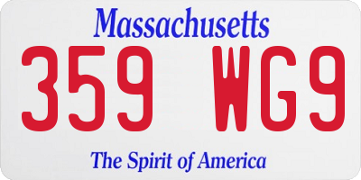 MA license plate 359WG9